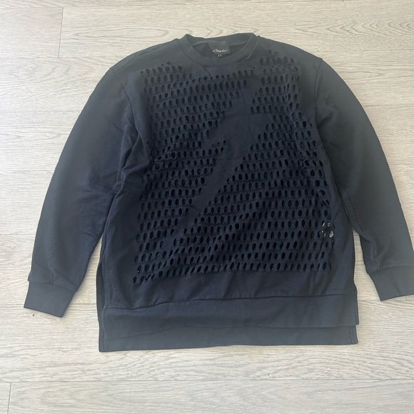 Phillip Lim Lightning Bolt Cutout Pullover Sweater Size S Black Oversized - Picture 5 of 9